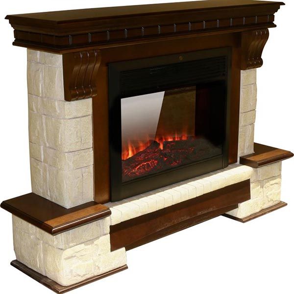 Камін електричний Rome темний горіх+слонова кістка